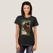 Halloween Witch Riding Broomstick met kat T-shirt (Voorkant volledig)