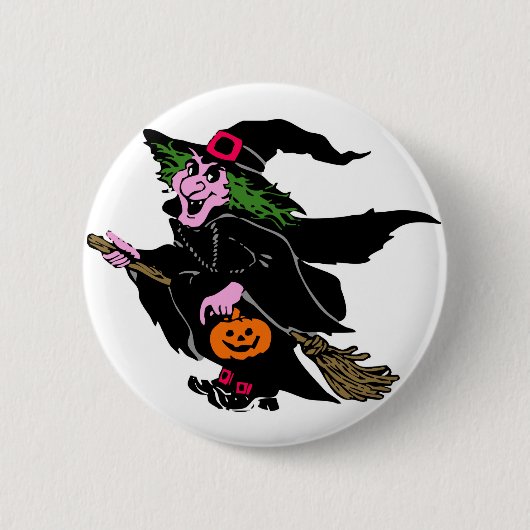 Halloween Witch Ronde Button 5,7 Cm (Voorkant)