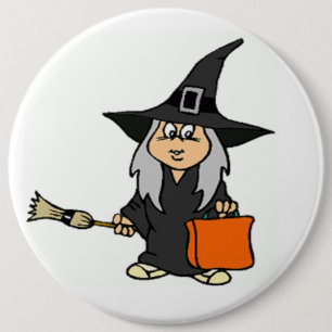 HALLOWEEN WITCH RONDE BUTTON 6,0 CM