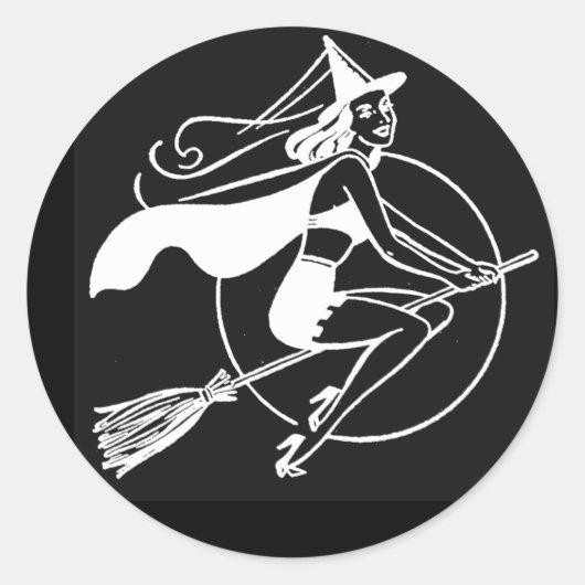 Halloween Witch Ronde Sticker (Voorkant)