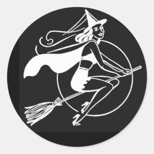 Halloween Witch Ronde Sticker