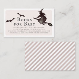 Halloween Witch Roze Baby shower Boeken voor Baby Informatiekaartje