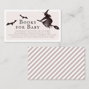 Halloween Witch Roze Baby shower Boeken voor Baby Informatiekaartje