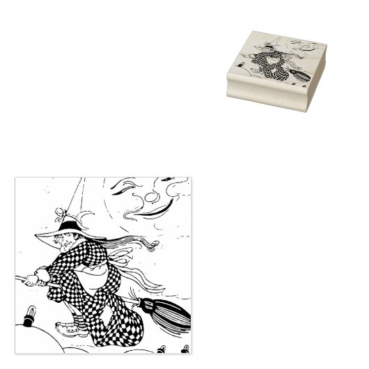  Halloween Witch Rubberstempel (Gestempeld)