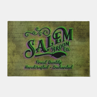 Halloween Witch Salem Broom Company Sign Deurmat