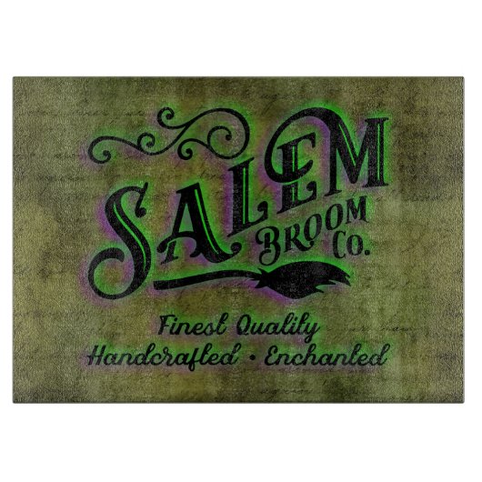 Halloween Witch Salem Broom Company Sign Snijplank (Voorkant)