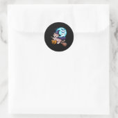 Halloween Witch Scottish Fold Moon Coupari  Ronde Sticker (Tas)