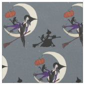 Halloween Witch Sharkskin Gray Stof (Close Up)