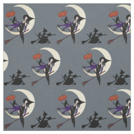 Halloween Witch Sharkskin Gray Stof