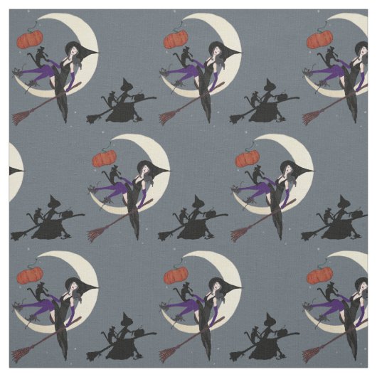 Halloween Witch Sharkskin Gray Stof (Swatch)