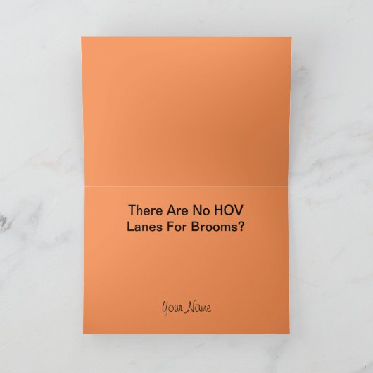 Halloween Witch Silhouette Broom Riding Kaart (Binnen)