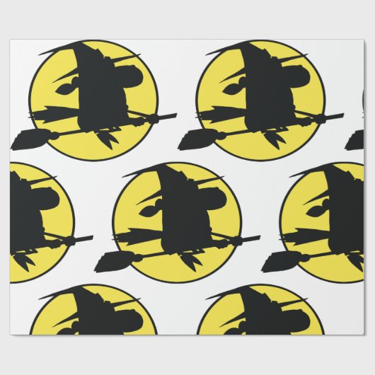 Halloween Witch Silhouette Cadeaupapier (Vlak)