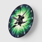 Halloween Witch Silhouette; Cool Ronde Klok (Hoek)