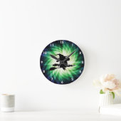 Halloween Witch Silhouette; Cool Ronde Klok (Huis)