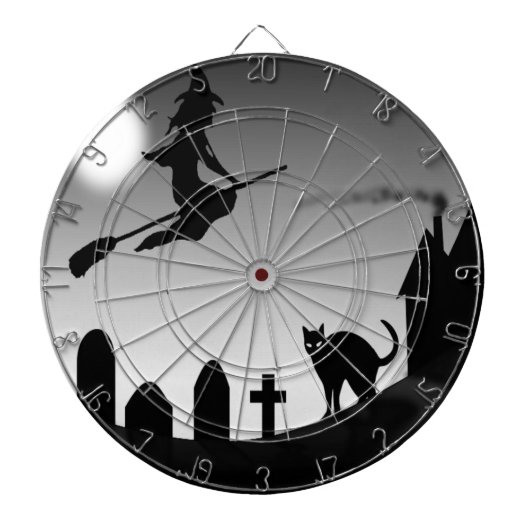 HALLOWEEN WITCH SILHOUETTE DARTBORD (Voorkant)