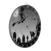 HALLOWEEN WITCH SILHOUETTE DARTBORD (Voorkant Links)