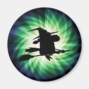 Halloween Witch Silhouette Koel Magneet