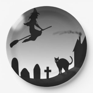 HALLOWEEN WITCH SILHOUETTE PAPIEREN BORDJE