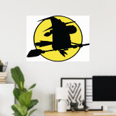 Halloween Witch Silhouette Poster (Thuiskantoor)