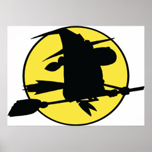 Halloween Witch Silhouette Poster