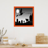 HALLOWEEN WITCH SILHOUETTE POSTER (Keuken)
