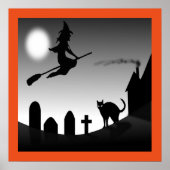 HALLOWEEN WITCH SILHOUETTE POSTER (Voorkant)