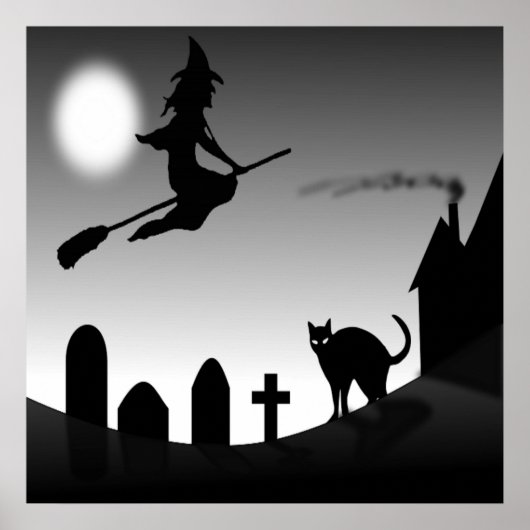 HALLOWEEN WITCH SILHOUETTE POSTER (Voorkant)