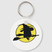 Halloween Witch Silhouette Sleutelhanger (Voorkant)