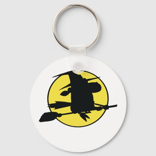 Halloween Witch Silhouette Sleutelhanger (Voorkant)