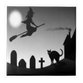 HALLOWEEN WITCH SILHOUETTE TEGELTJE (Voorkant)