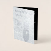 Halloween Witch Silver Foil Wenskaart Folie Kaarten (Voorkant)