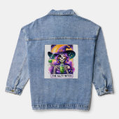 Halloween Witch Skeleton Jean Jacket (Achterkant)