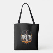 Halloween Witch & Skull Canvas tas (Achterkant)