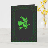 Halloween Witch slaan Kaart (Gele Bloem)
