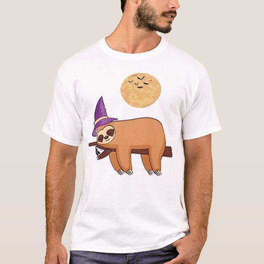 Halloween Witch Sloth Oversized T-Shirt (Voorkant)