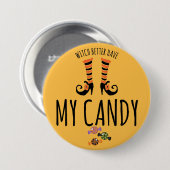 Halloween Witch Snoep 3 Inch Round Button (Voorkant /achterkant)