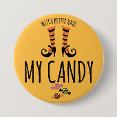 Halloween Witch Snoep 3 Inch Round Button (Voorkant)