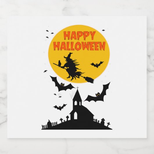 Halloween witch sparkling wijnetiket (Enkel label)