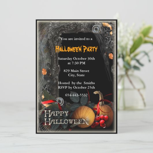 Halloween Witch Spell Book Party Uitnodiging (Staand voorkant)