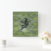 Halloween Witch - Square Clock met Roman Numerieke Vierkante Klok (Huis)