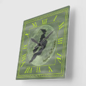 Halloween Witch - Square Clock met Roman Numerieke Vierkante Klok (Hoek)