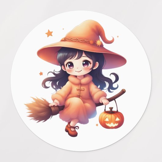 Halloween Witch Stickers - Schattigee Pumpkin Witc (Design 1)