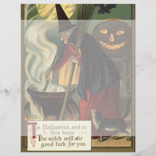Halloween Witch Stirring Magic Cauldron (Voorkant)