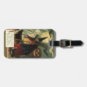 Halloween Witch Stirring Magic Cauldron Bagagelabel (Voorkant horizontaal)