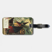Halloween Witch Stirring Magic Cauldron Bagagelabel (Achterkant horizontaal)