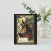  Halloween Witch Stirring Magic Cauldron Briefkaart (Staand voorkant)