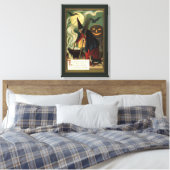 Halloween Witch Stirring Magic Cauldron Canvas Afdruk (Insitu (Slaapkamer))