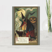  Halloween Witch Stirring Magic Cauldron Kaart (Voorkant)