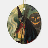  Halloween Witch Stirring Magic Cauldron Keramisch Ornament (Links)