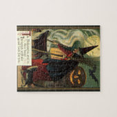 Halloween Witch Stirring Magic Cauldron Legpuzzel (Horizontaal)